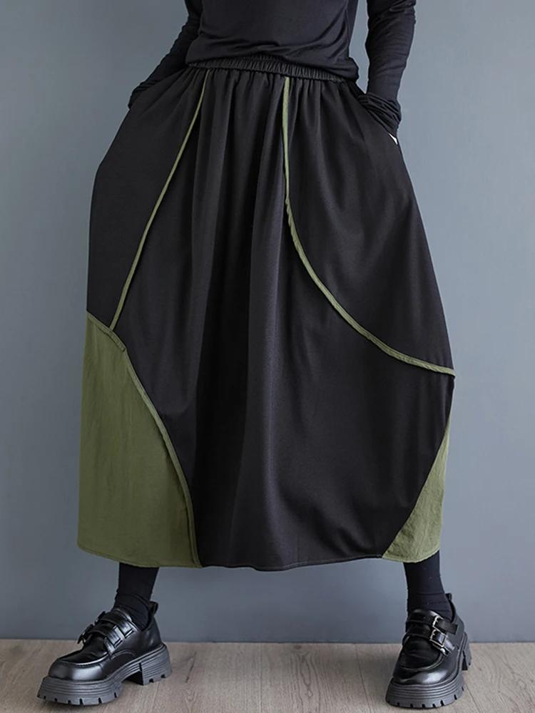 Xitao Нерегулярные лоскутные женские свободные юбки GYX1071