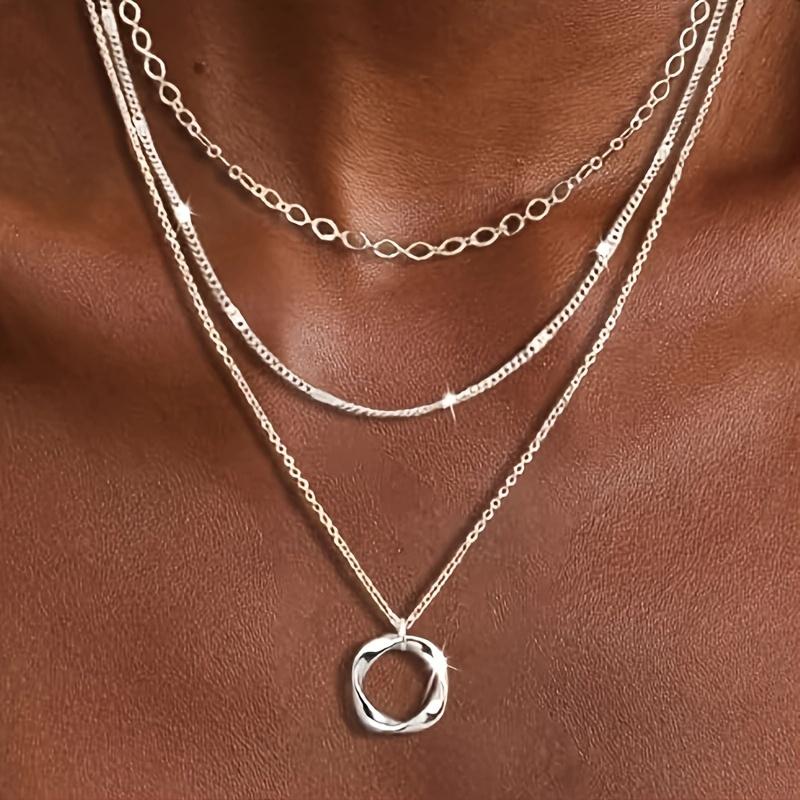 Многослойное ожерелье, нерегулярные круги, изысканный комплект ожерелий