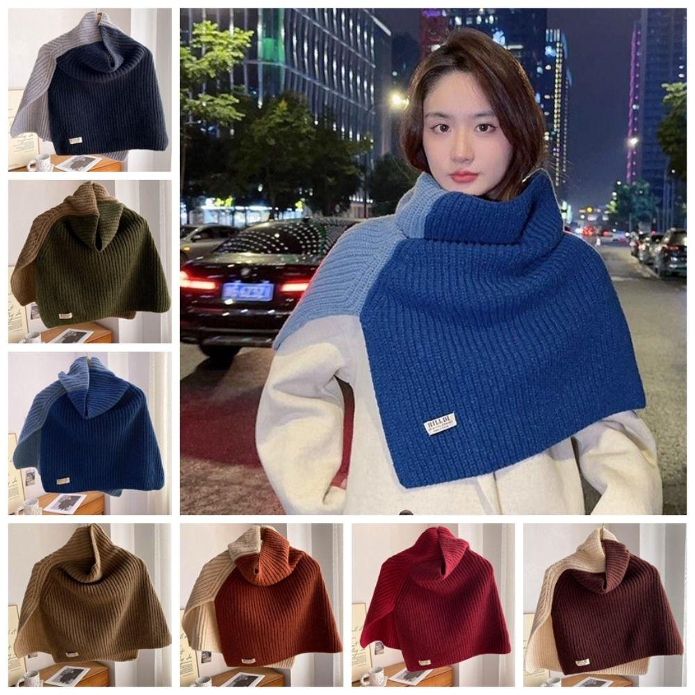 Нерегулярные шали-накидки Контрастные цвета Вязаная шаль Нерегулярные шейные накидки Осень вино красного